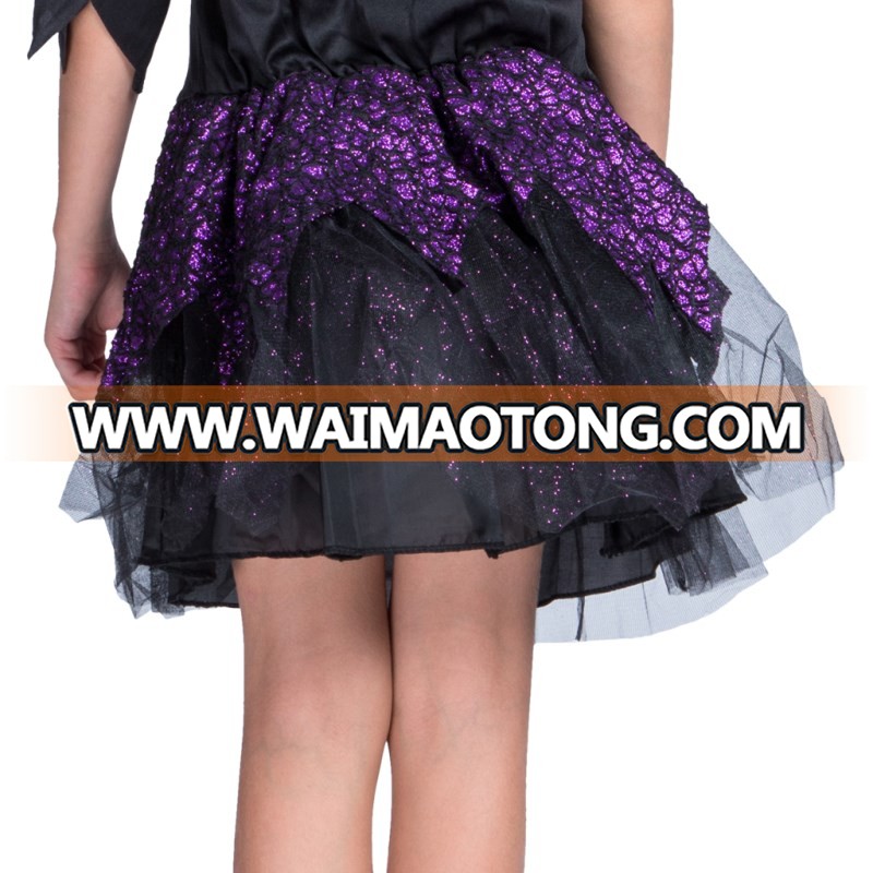 Hot 2018 Wholesale kids halloween skirt set children witch costume