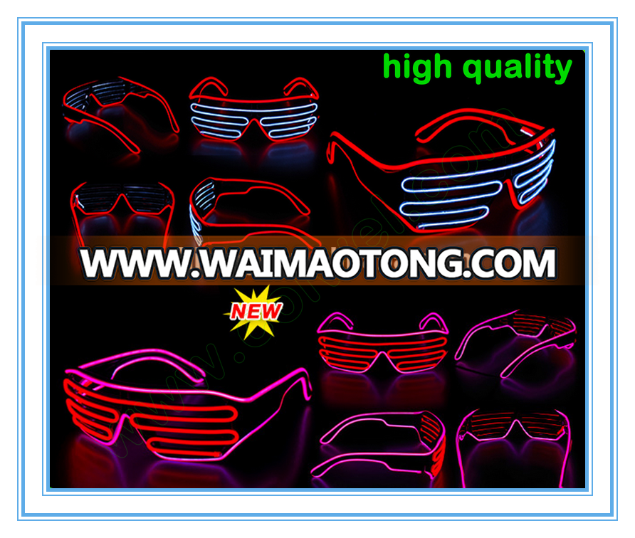 factory price cool sound activated el wire sun glasses for gift items