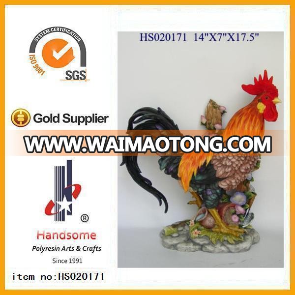 Resin animal funny polyresin rooster garden statue