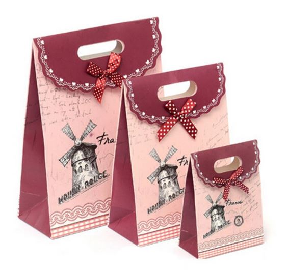 Christmas Paper Gift Bags With Handle For Cookies Shopping Bag