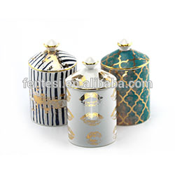 Aroma luxury candle jars ceramic jar with lid for customized fragrance soy candle