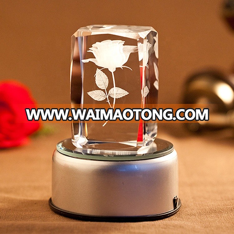 lovely 3d laser crystal anniversary souvenir,crystal wedding gift