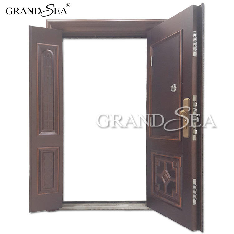 luxury design high quality burglar proof door low price single double Exterior steel door