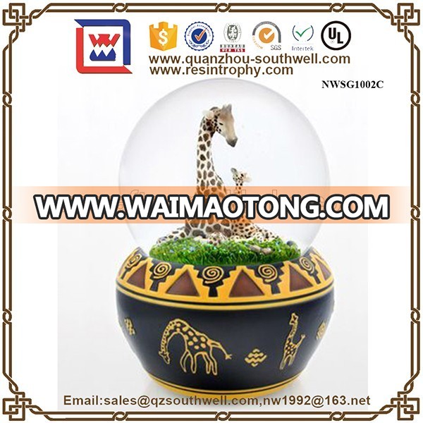 Custom Home Decoration Souvenir Craf Giraffe Water Globe