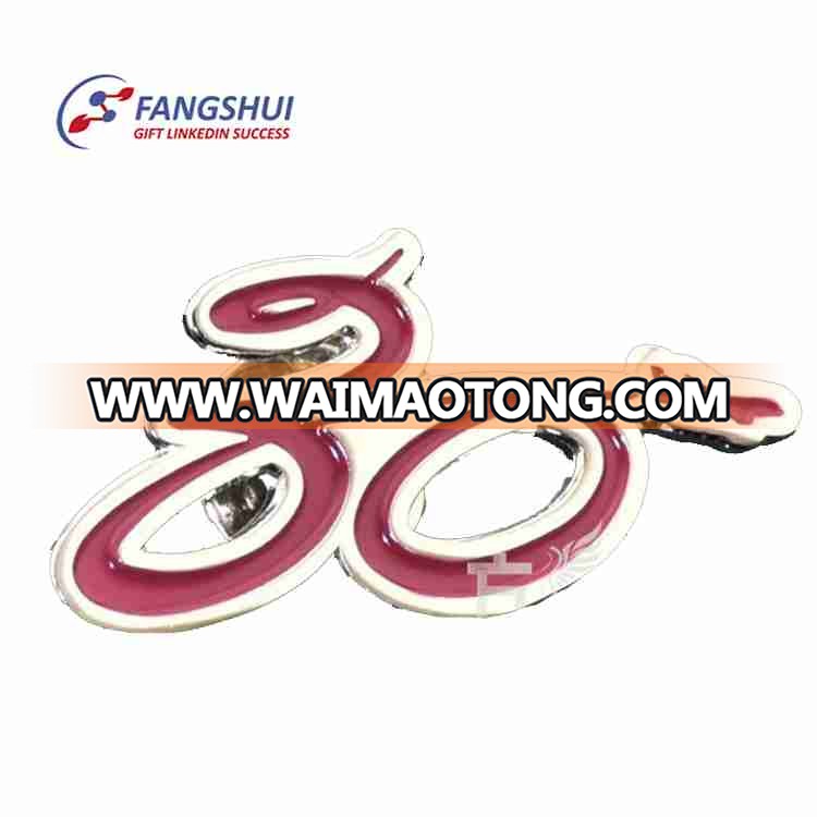 Wholesale custom make number and letter lapel pins