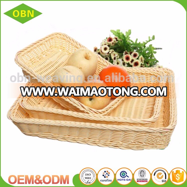 China high quality customized cheap PP plastic empty food designer bread fruit basket for supermarket