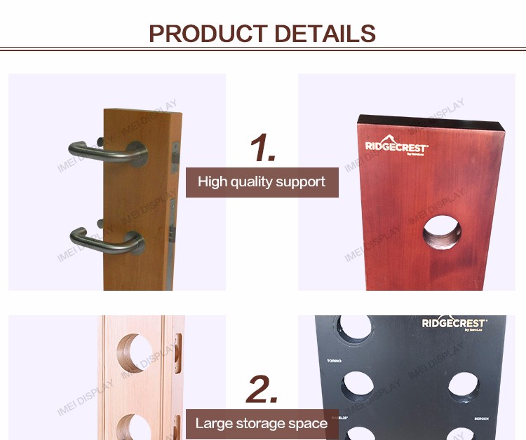 Custom high quality wooden door lock display stand with holder