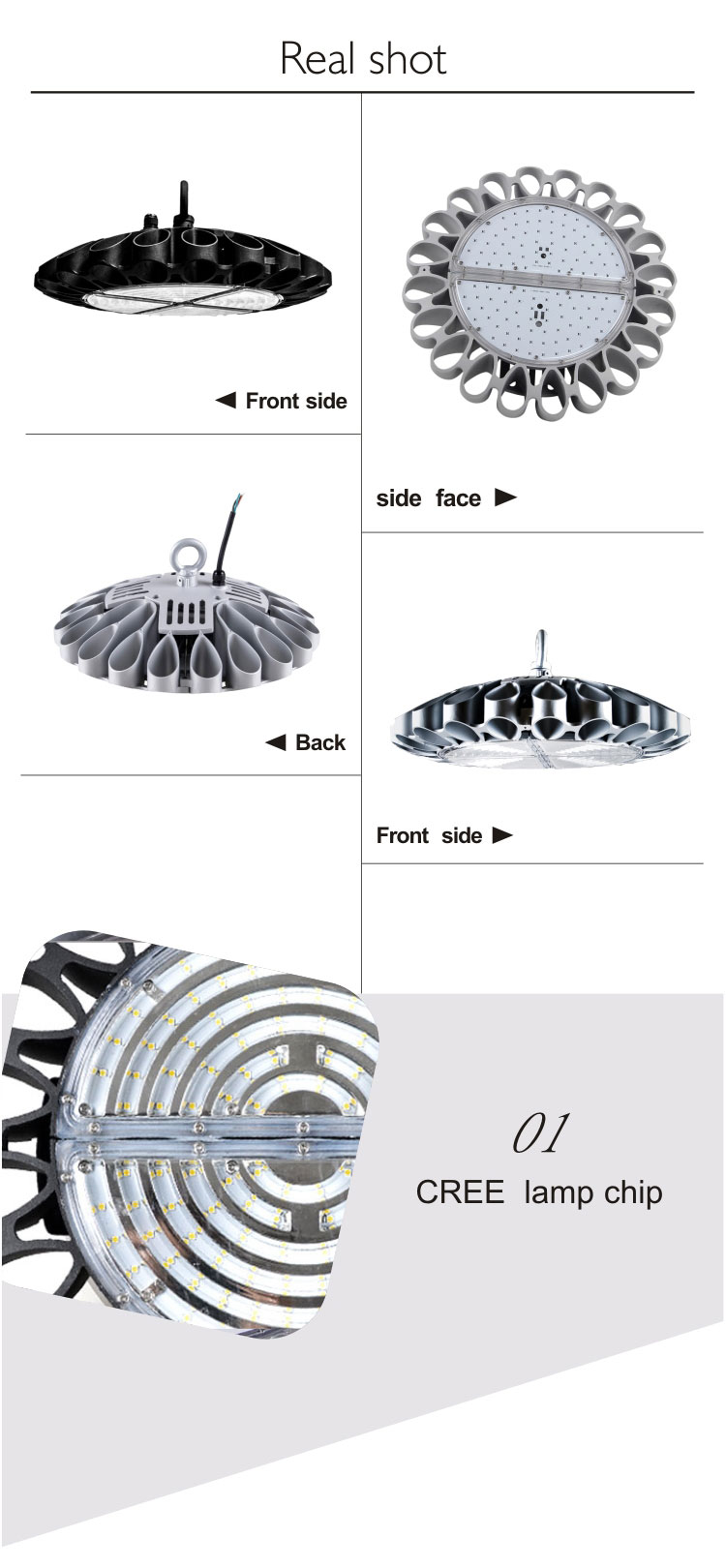 Free Sample IP65 factory warehouse industrial 150w 180w 200w 250w 300w ufo led high bay light