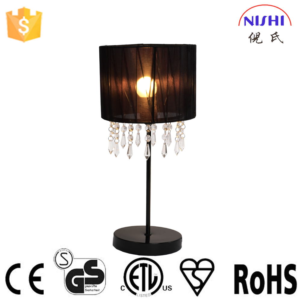 2016 decorative touch table lamp black shade lamp NS-121137