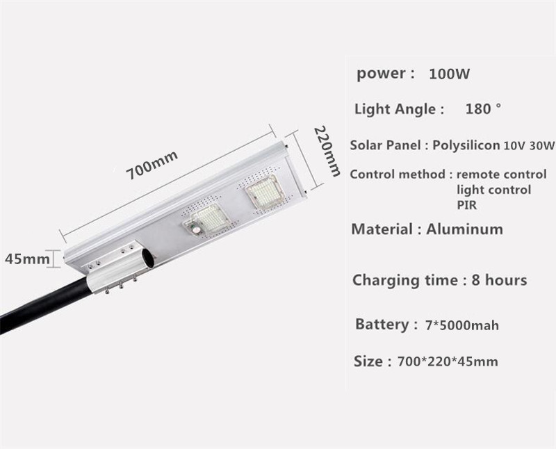 3 Year Warranty outdoor All in one solar led street light high power integrated solar street light