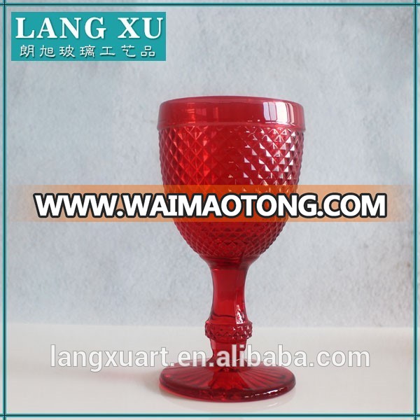 LX-G008 bulk pineapple colored crystal wine glass/drinking glass goblet