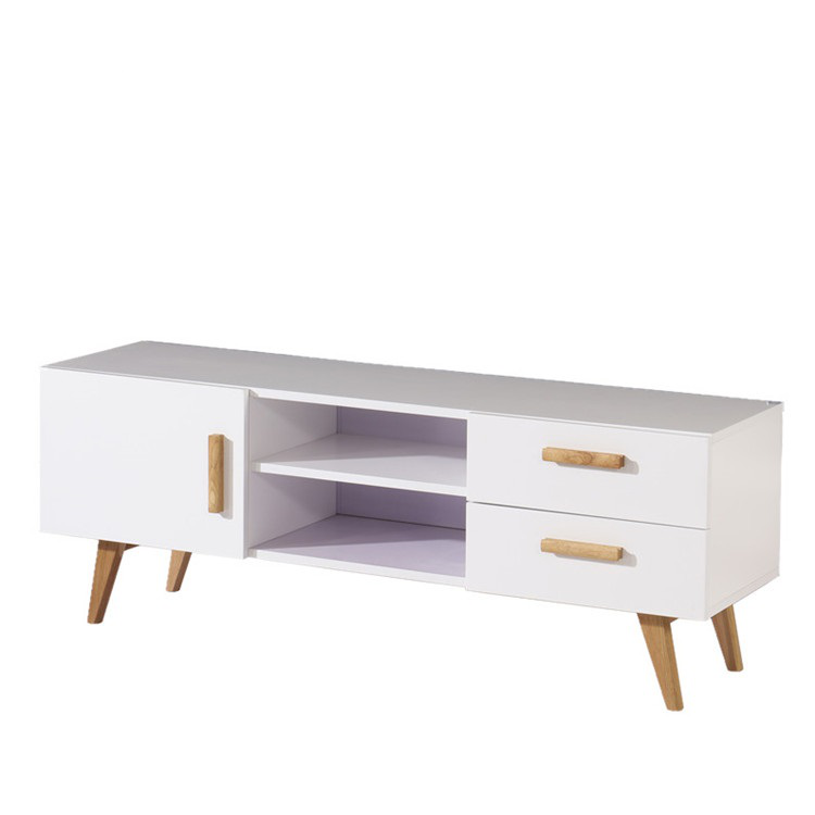 MDF wooden tv stand cabinet with solid wood leg