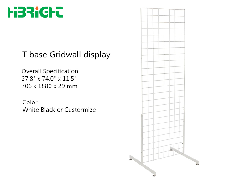 Rolling Floor 3 Sided Hook Metal Gridwall Wire Display Rack