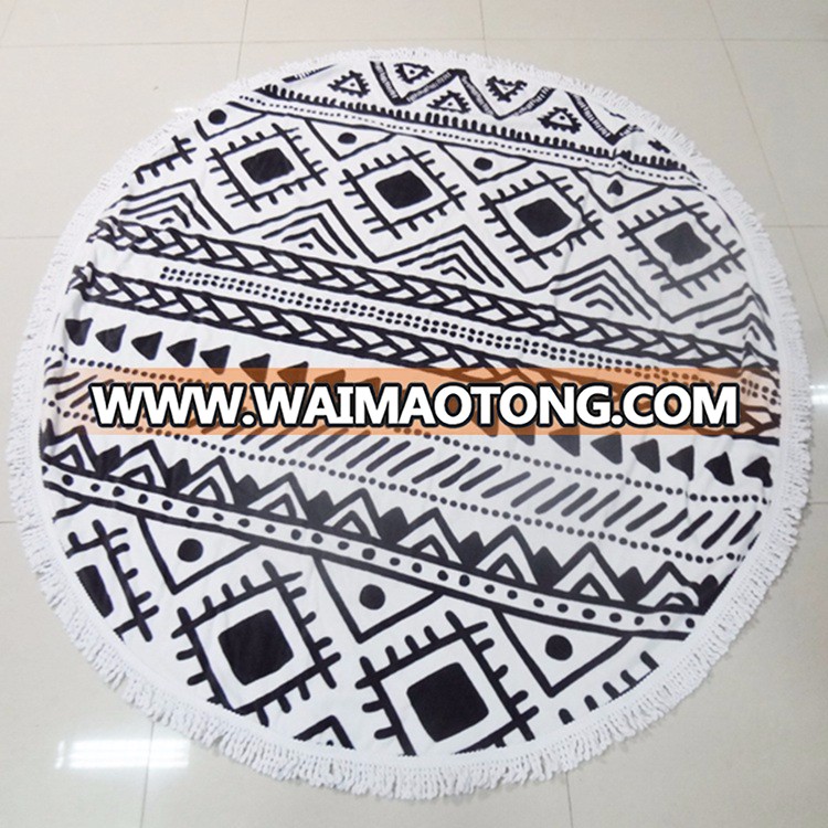 Hot selling cotton custom beach towel round beach towel