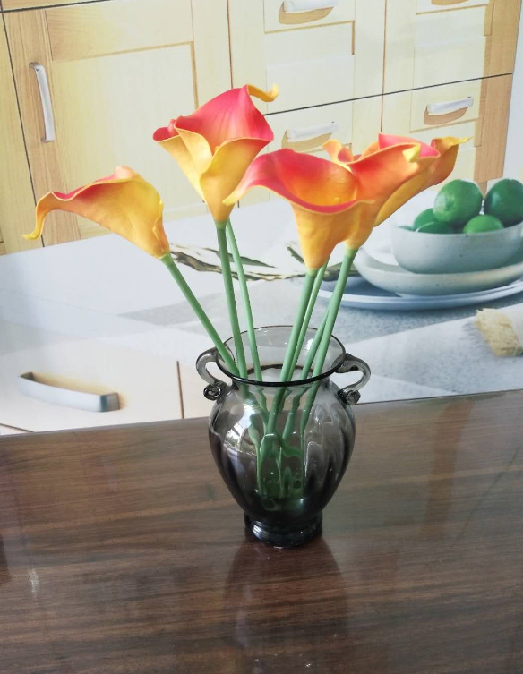 Handmade glass vase for home decor