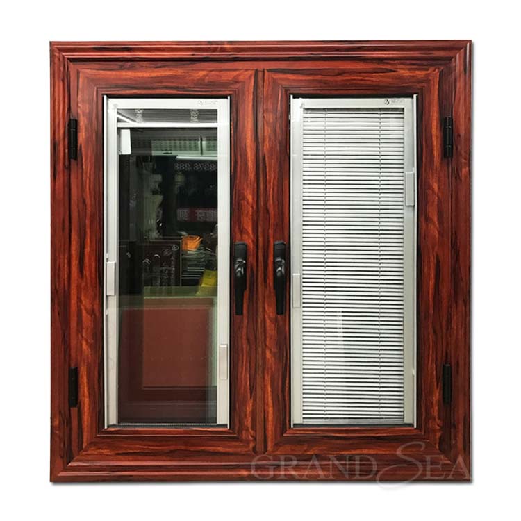 Aluminium rolling shutter windows with competitive factory price casement window with blinds