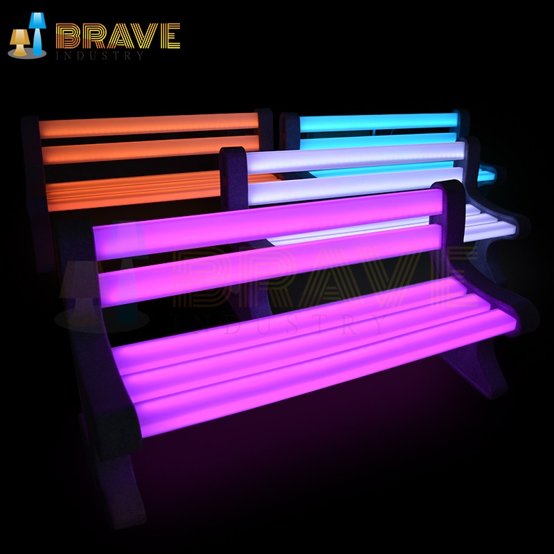 2019 Hot Solar customization LED Garden Bench New design waterproof growing LED bench For Garden