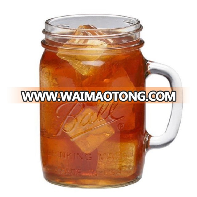 DAILY 16OZ Ball glass Mason Jar Wide-Mouth Can Glass Jar For Canning Storing Pickling Preserving