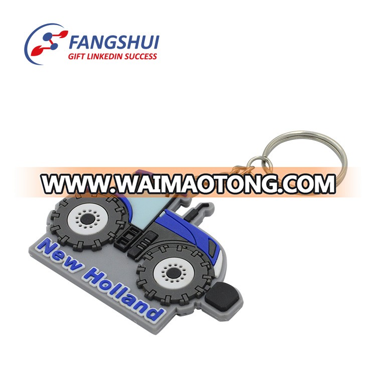 China manufacturer custom logo pvc rubber trailer trunk keychain