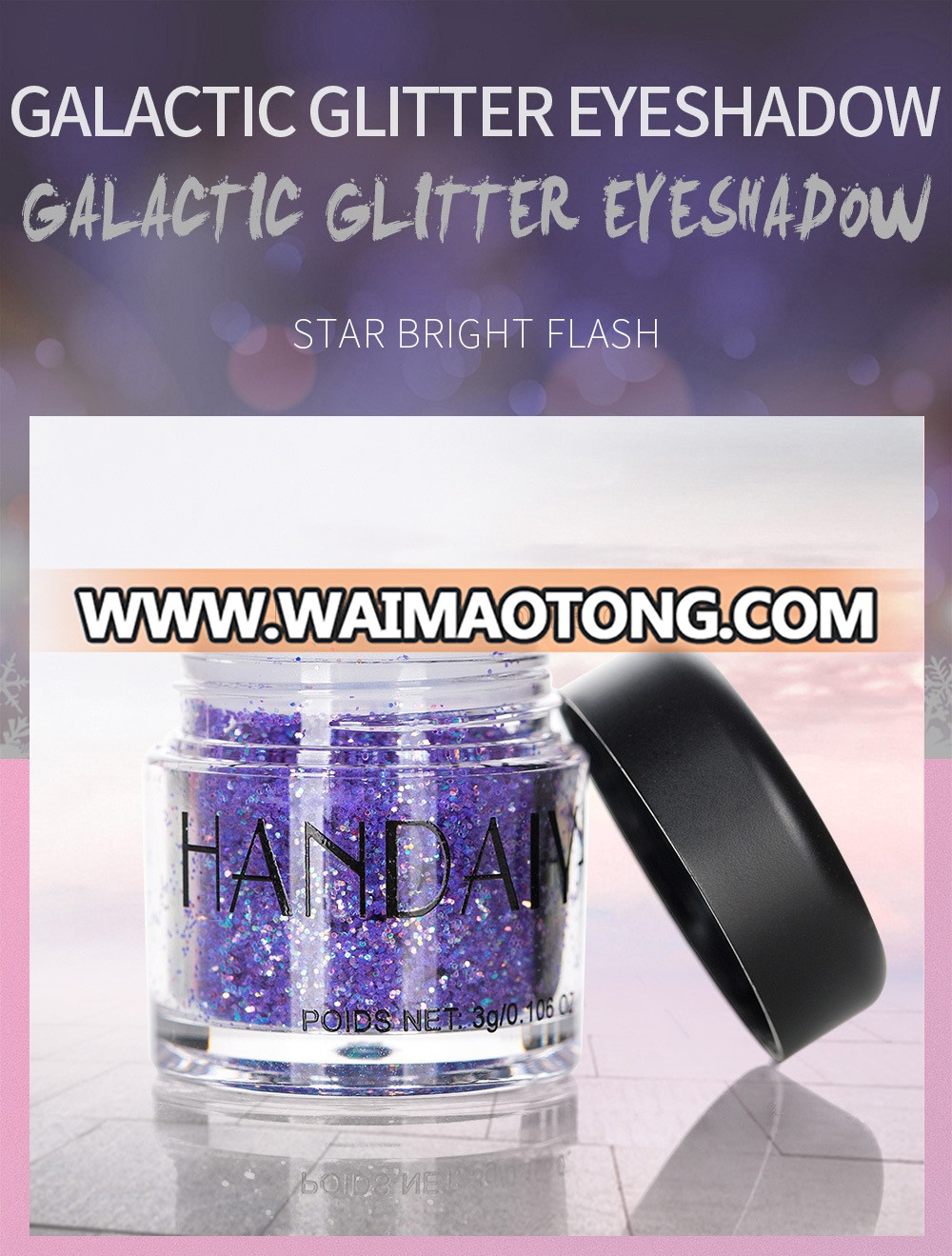 2019 Fashion Sparkle shimmer glitter eyeshadow powder with private label glitter cosmetic grade