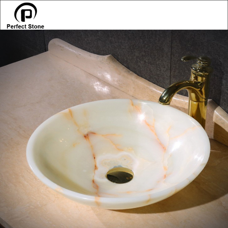 Natural  onyx stone sink wash basin polished sale low price