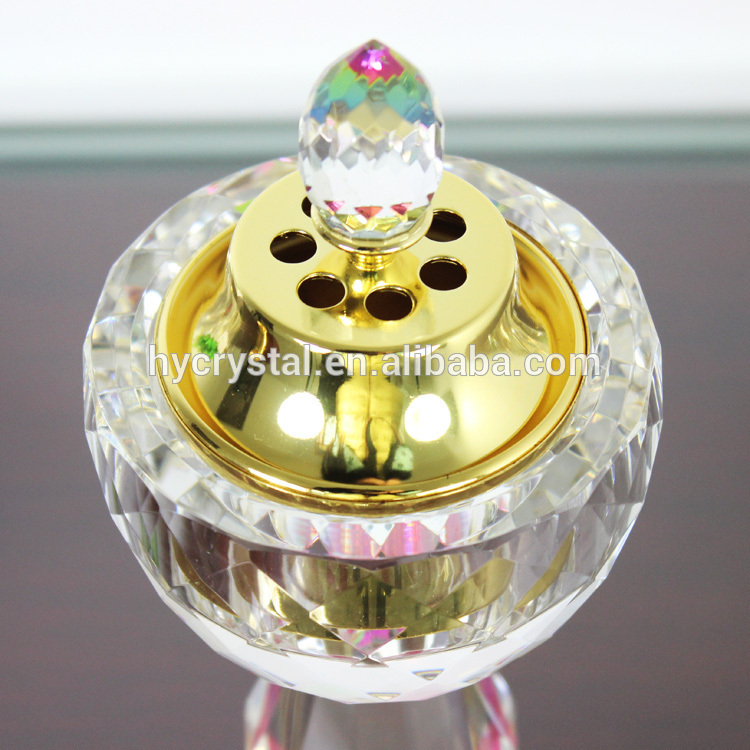 arabic copper decorative crystal incense glass perfume burner