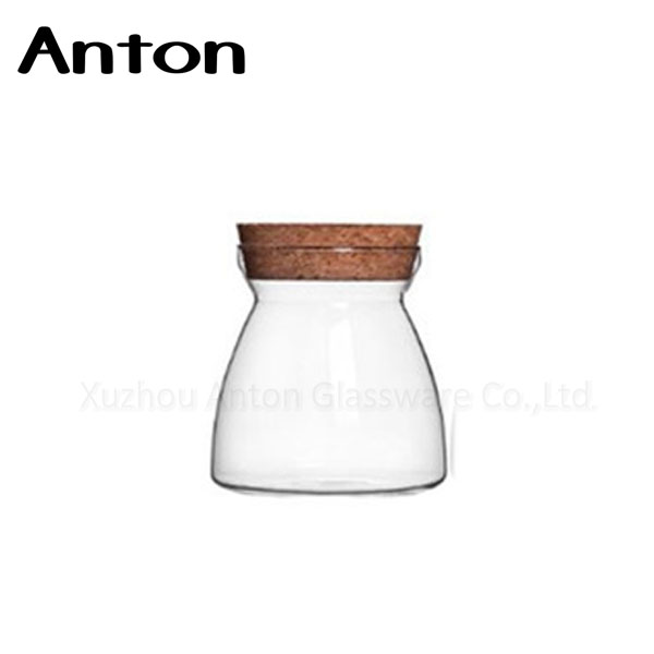 Empty custom shape small glass storage jars with lids