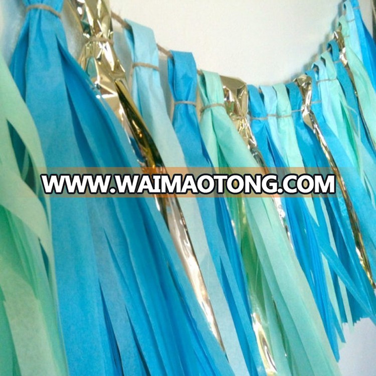 multi color hanging tissue paper tassel for wedding