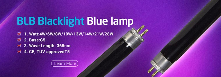 T5 4W 6W 8W black BLB lamp purple light for ballroom dance hall insert killer bulb for test