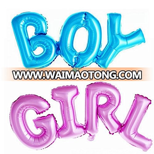 Boomwow 40 Inch Boy Girl Alphabet Letters Balloons Foil Balloons Mylar Balloons for Gender Reveal Party Decoration