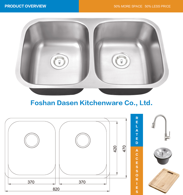 New Coming Best Price Customized Available Stainless Sink Price Philippines Manufacturer From China