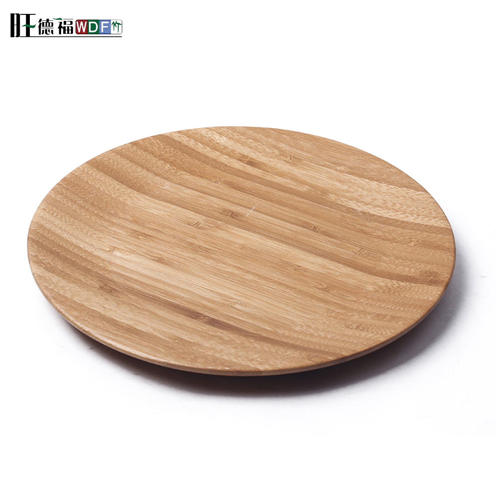 cheap food safe standard round bamboo tray with MDF bottom for nuts