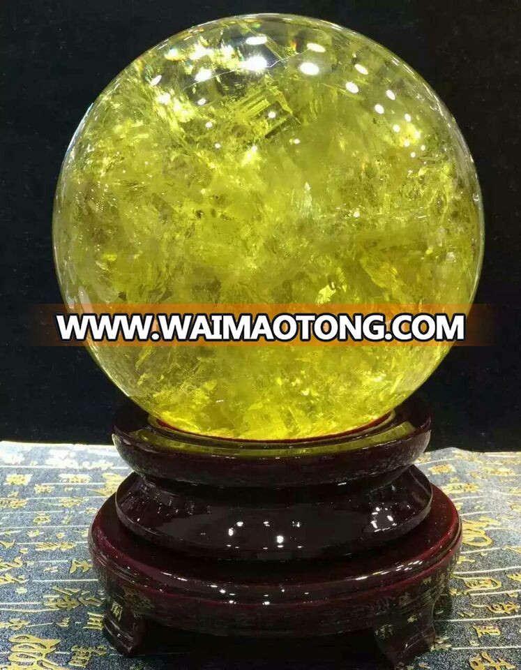 wholealse Natural rock polished citrine quartz crystal spheres healing balls