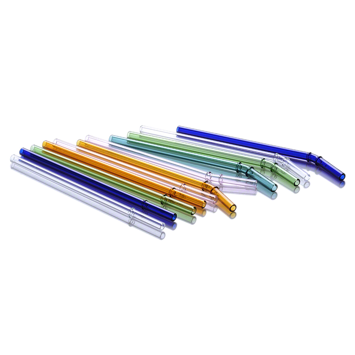 Handmade Borosilicate Straight Glass Straws Bent Glass Drinking Straws Colored