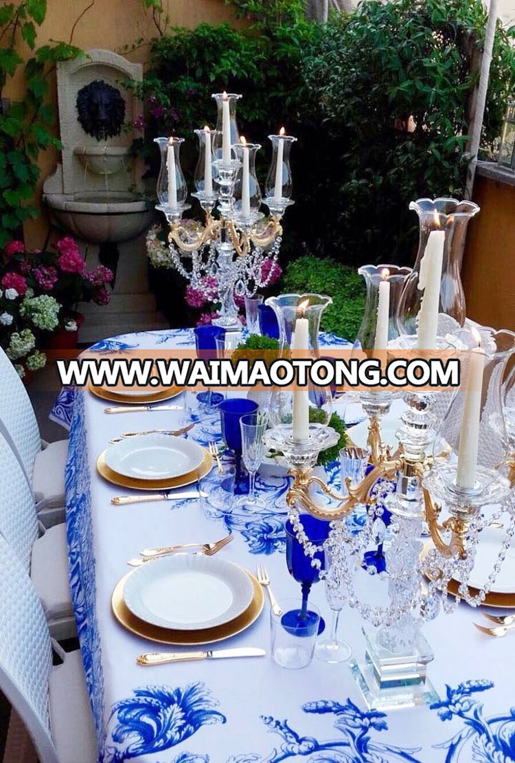 7 arms large wedding crystal candelabra tea light for table center piece