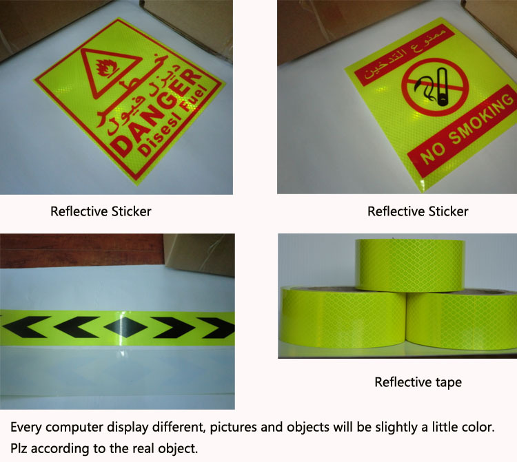 Fluorescent Lime Yellow Reflective Film With PET Material