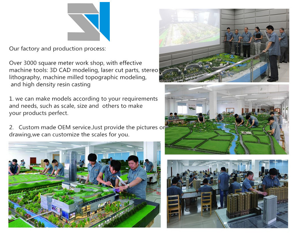 Industrial scale model for wind power generation project, home architecture model