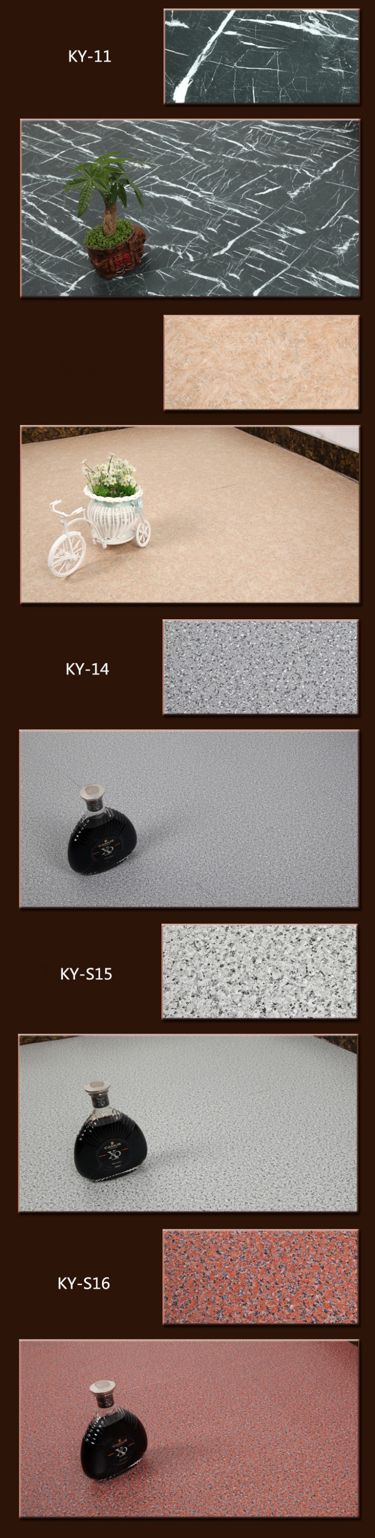 March promotion new design marble stone design LVT vinyl floor tile