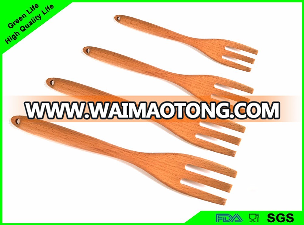 Wholesale eco friendly natural wooden fork utensils