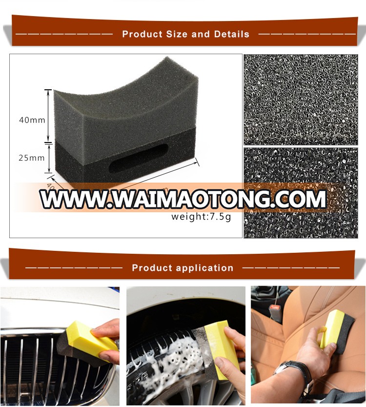 High density sponge Car Tire Cleaning Polyurethane Foam Wax Pad Gray Sponge Tyre Waxing Applicator pads