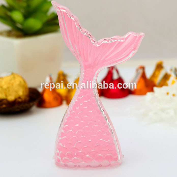 New design plastic candy box tail of mermaid baby shower favor