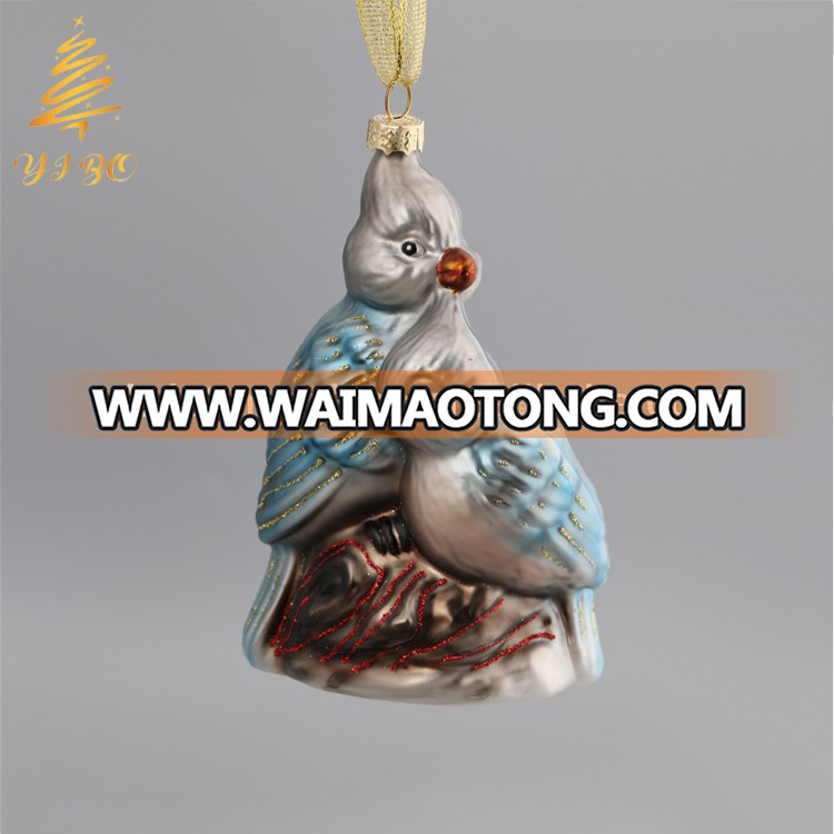 2018 Hot Sale Glass Small Birds Christmas Ornament