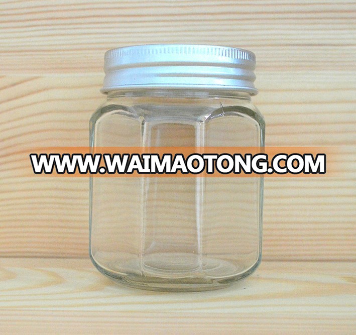 New arrival clear pickles bottles glass bottle with metal cap