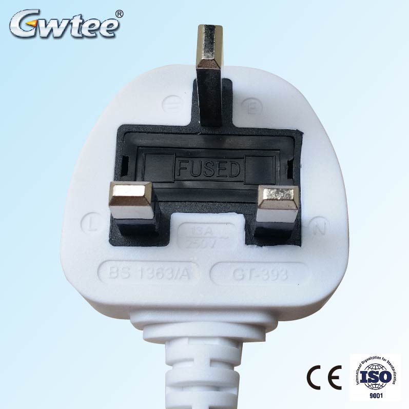 BS 3-Pin Plug CE Approved Fused Extension Cord PLUG