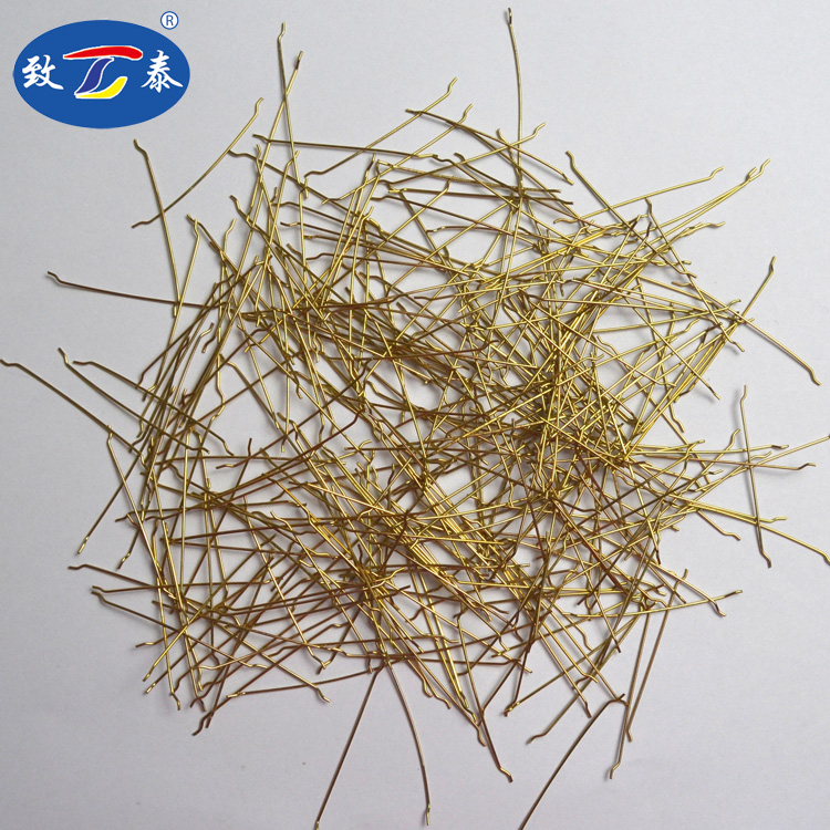 Copper Coated Steel Fiber Brass Steel Fiber With ASTM A820 Certificated