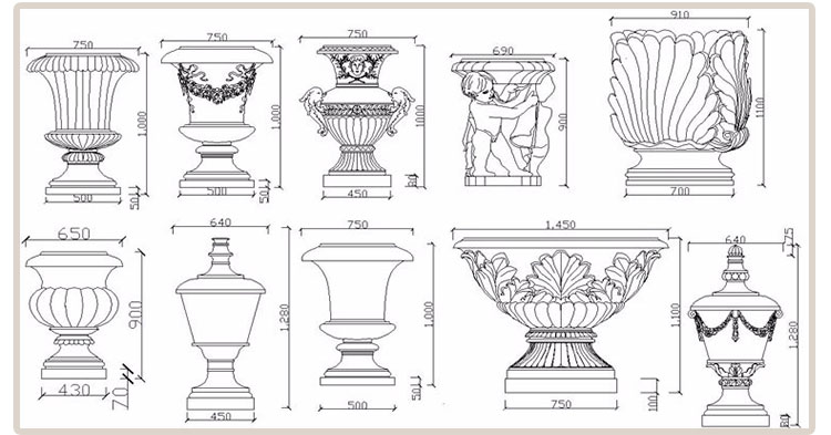 Large Size Garden Marble Planter Pot for Sale