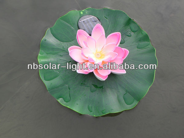 Good waterproof Gradient Color Solar Powered LED Lotus Flower Lamp solar floating flower light