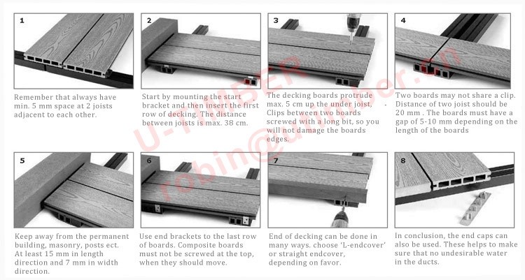 wood plastic composite outdoor decking for balcony