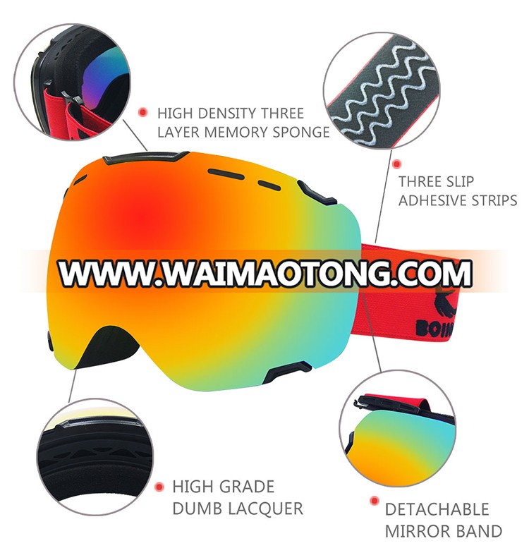 Anti-static Spherical UV400 Protective Eyewear Snow Boarding Anti-fog Ski Goggles