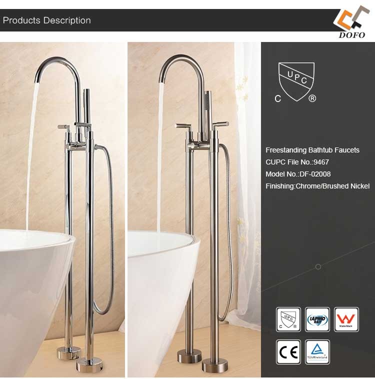 cUPC Double Handle Floor Mounted Bathtub Faucet